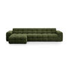 ECKSOFA links Kendal aus Samt armeegrün 5 Sitzplätze - Olivgrün, Textil (173/357cm) - Micadoni