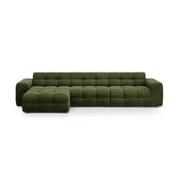 ECKSOFA links Kendal aus Samt armeegrün 5 Sitzplätze - Olivgrün, Textil (173/357cm) - Micadoni