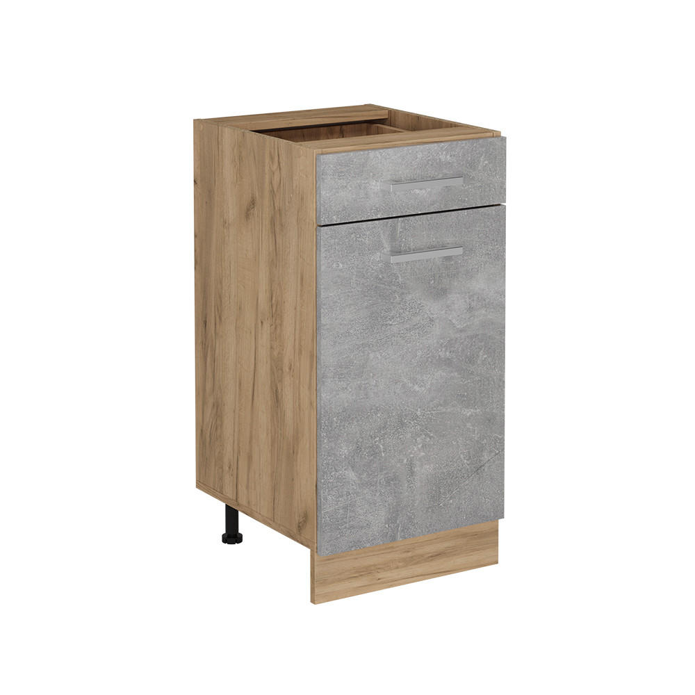 KÜCHENUNTERSCHRANK R-Line Beton 40 cm ohne Arbeitsplatte - Honigeiche/Schieferfarben, Holzwerkstoff (40/81.6/46cm) - Vicco