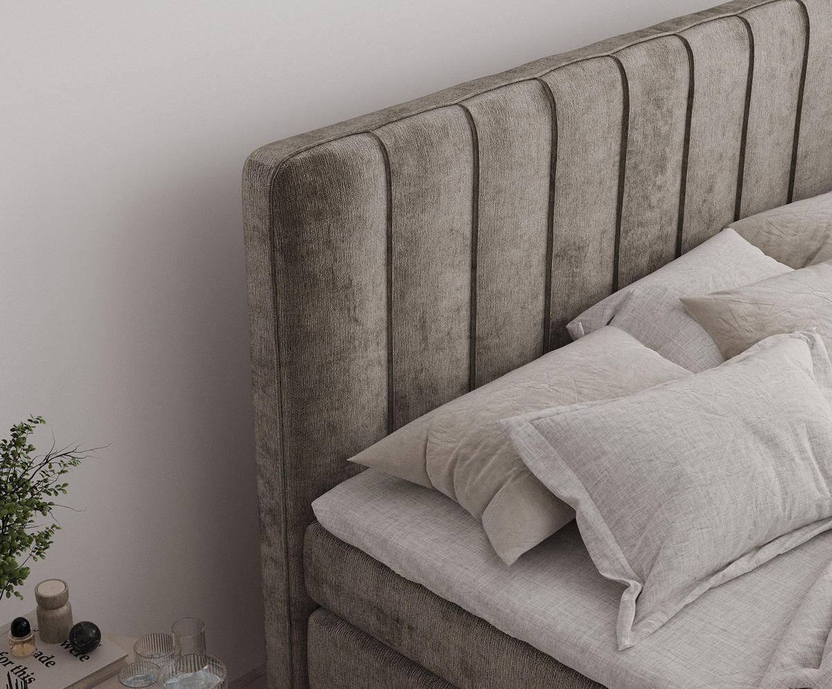 BOXSPRINGBETT Novara Braun 180/200 cm - Schwarz/Braun, Holz/Holzwerkstoff (180/200cm) - Maison de Reve