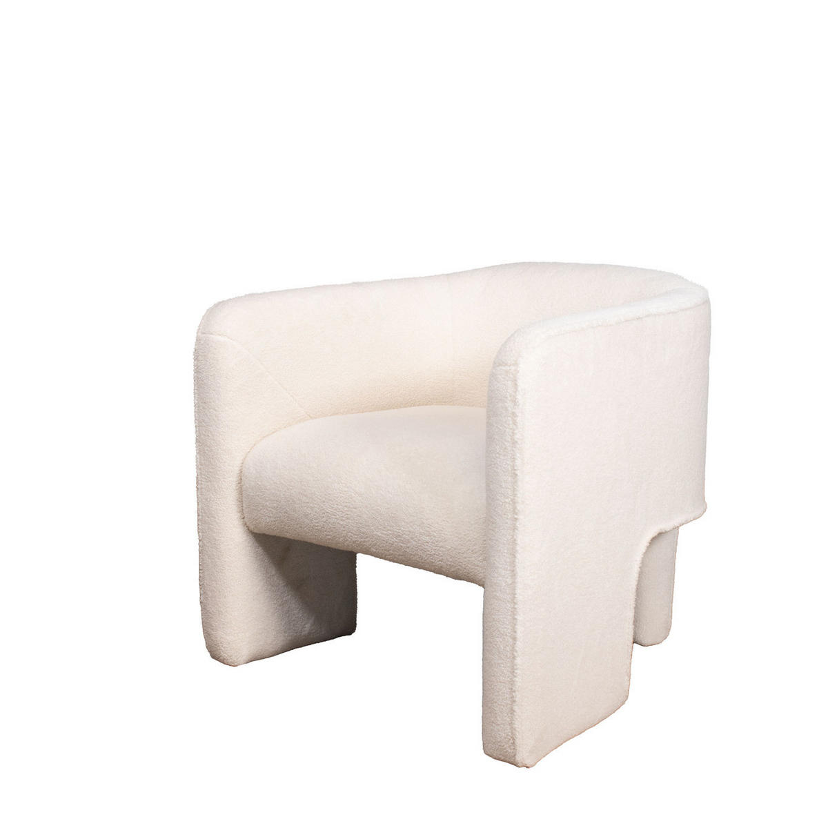 SESSEL aus Teddy Stoff, weiß - Weiß, Textil (69/67/69cm) - Giga Meubel