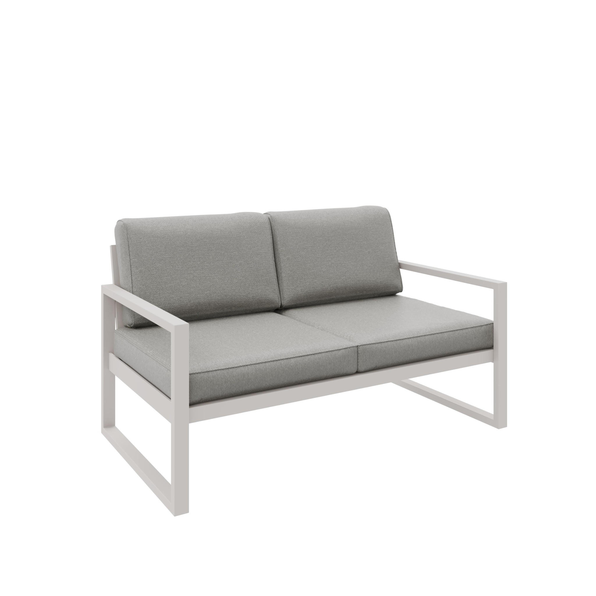 GARTENSOFA 2 Sitzer Madera 146x80cm, kaschmir, beige - Kaschmir/Beige, Kunststoff/Metall (146/86/80cm) - Margaret Hadas24