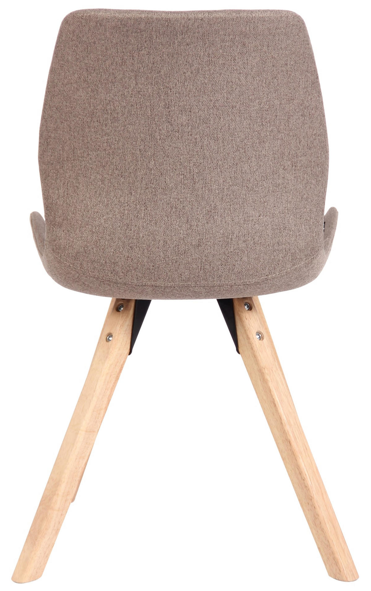 STUHL 4er Set Stoff taupe - Taupe/Eukalyptusholzfarben, Holz/Textil (49/87.5/58cm) - CLP
