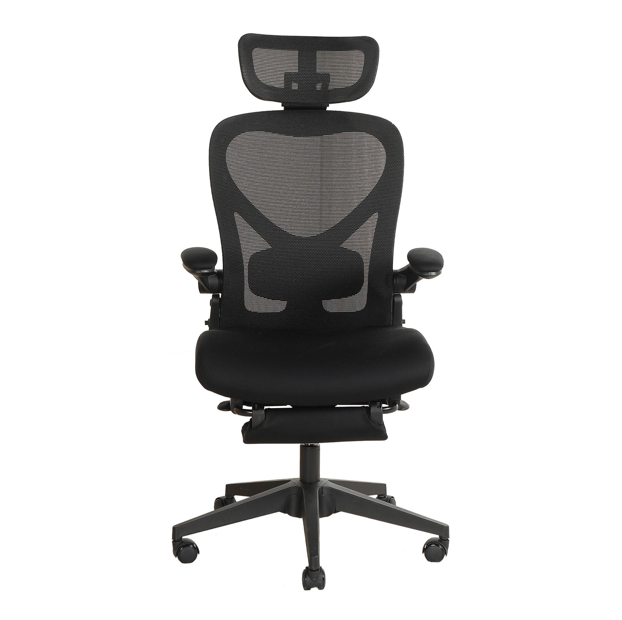 DREHSTUHL 67/67/129 cm schwarz aus Schaumstoff mit 3D-Kopfstütze und Klappfunktion - Schwarz, Kunststoff (62/129/48.5cm) - OKWISH