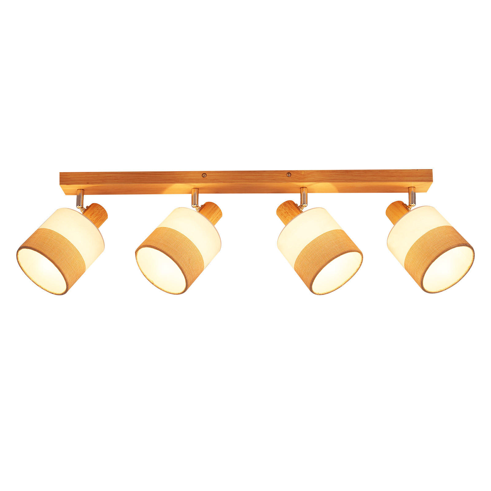 DECKENSTRAHLER Leniq 16/13/68 cm - Beige, Holz (68/16/13cm) - ZMH