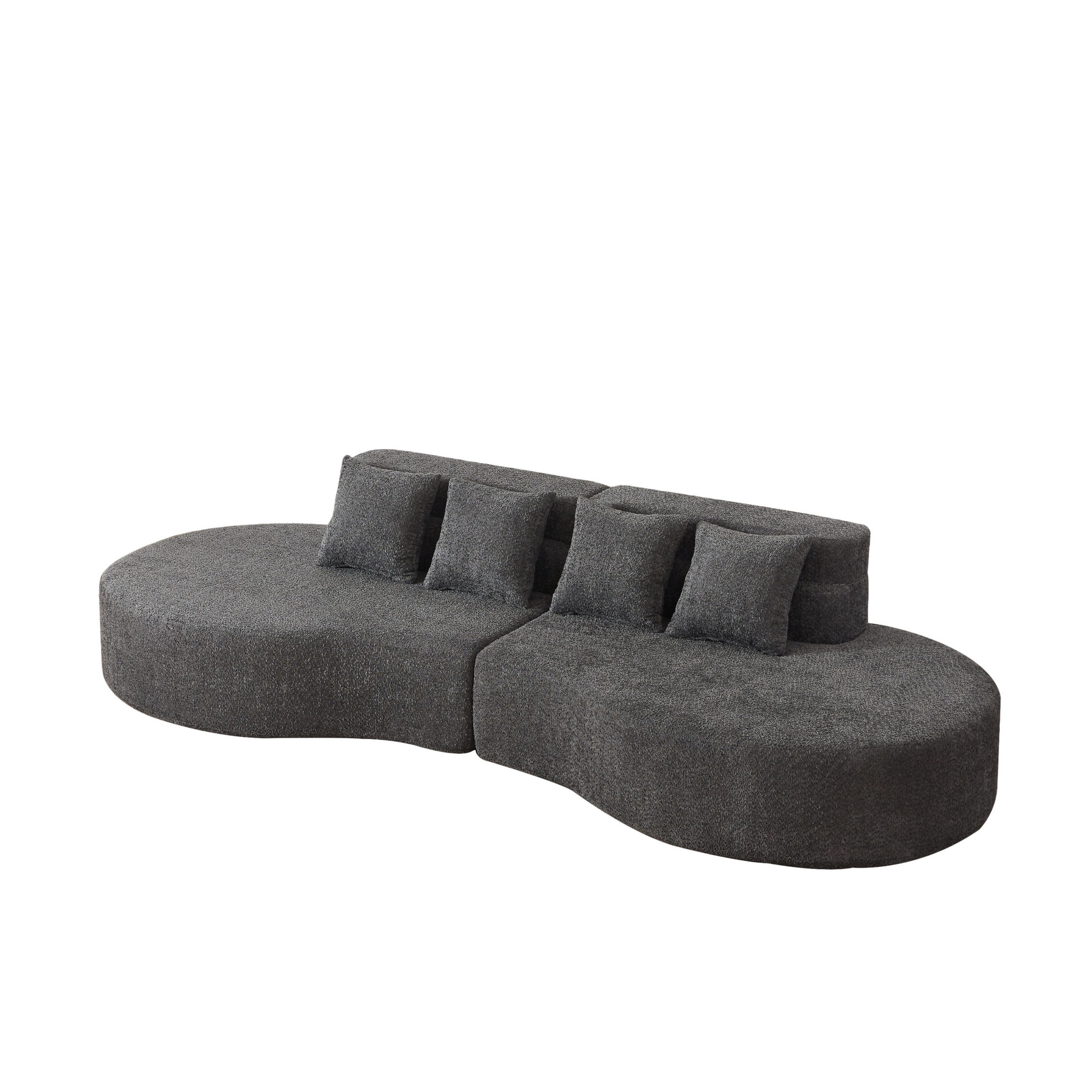 4-SITZER-SOFA DE-34556 Modularer Memory-Schaum Grau - Grau, Textil (110/65/310cm) - ComfortXL