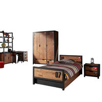 KINDERZIMMER Set komplett Kameko 11 Massivholz+MDF Schwarz/Cognac - Cognac/Schwarz, Holz (292/1/192cm) - 58aufmkessel