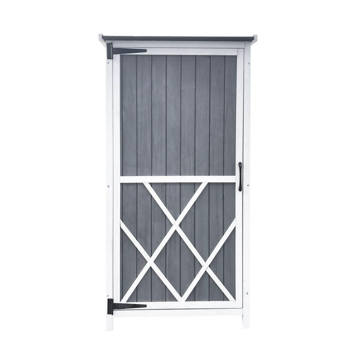 GARTENSCHRANK AUS HOLZ YANA - L - Grau, Holz (69/134/52cm) - Home Deluxe