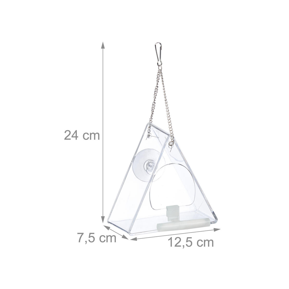 VOGELFUTTERHAUS Fenster - Transparent, Kunststoff (12.5/24/12cm) - Relaxdays