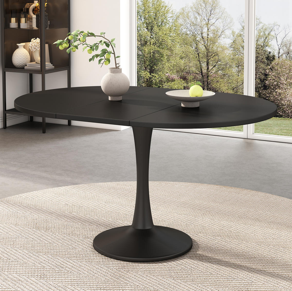 ESSTISCH 100/75/100 cm Schwarz aus MDF ausziehbar - Schwarz, Holzwerkstoff (100/140/75cm) - OKMYHOME