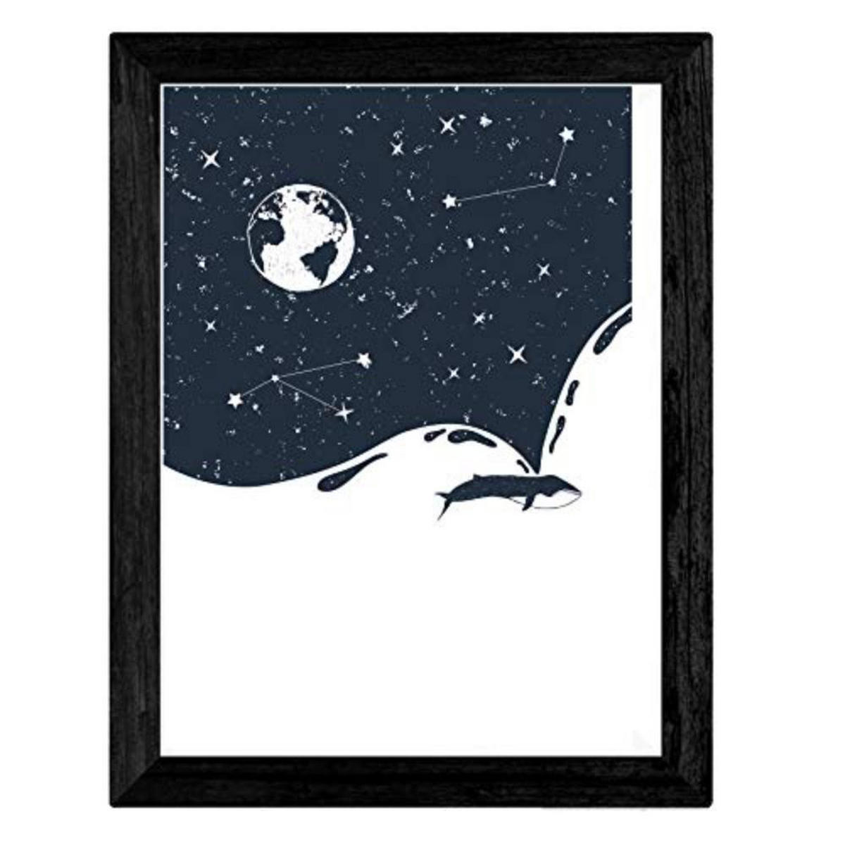 POSTER Set mit 4 Beginn des Erdraums A4 Schwarzer Rahmen - Schwarz, Papier (29.7/3cm) - Nacnic