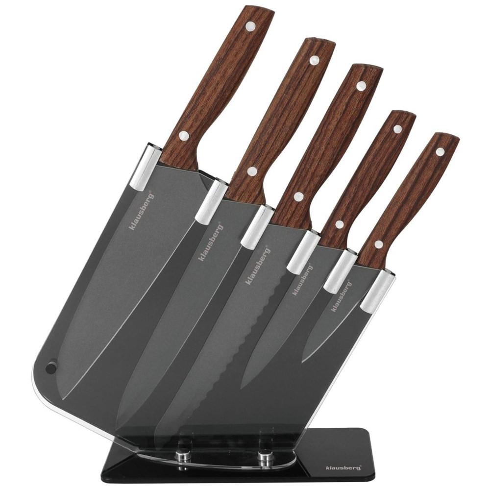 MESSERSET Silber 35/20/35 cm KB7616 - Silberfarben, Metall - Klausberg 