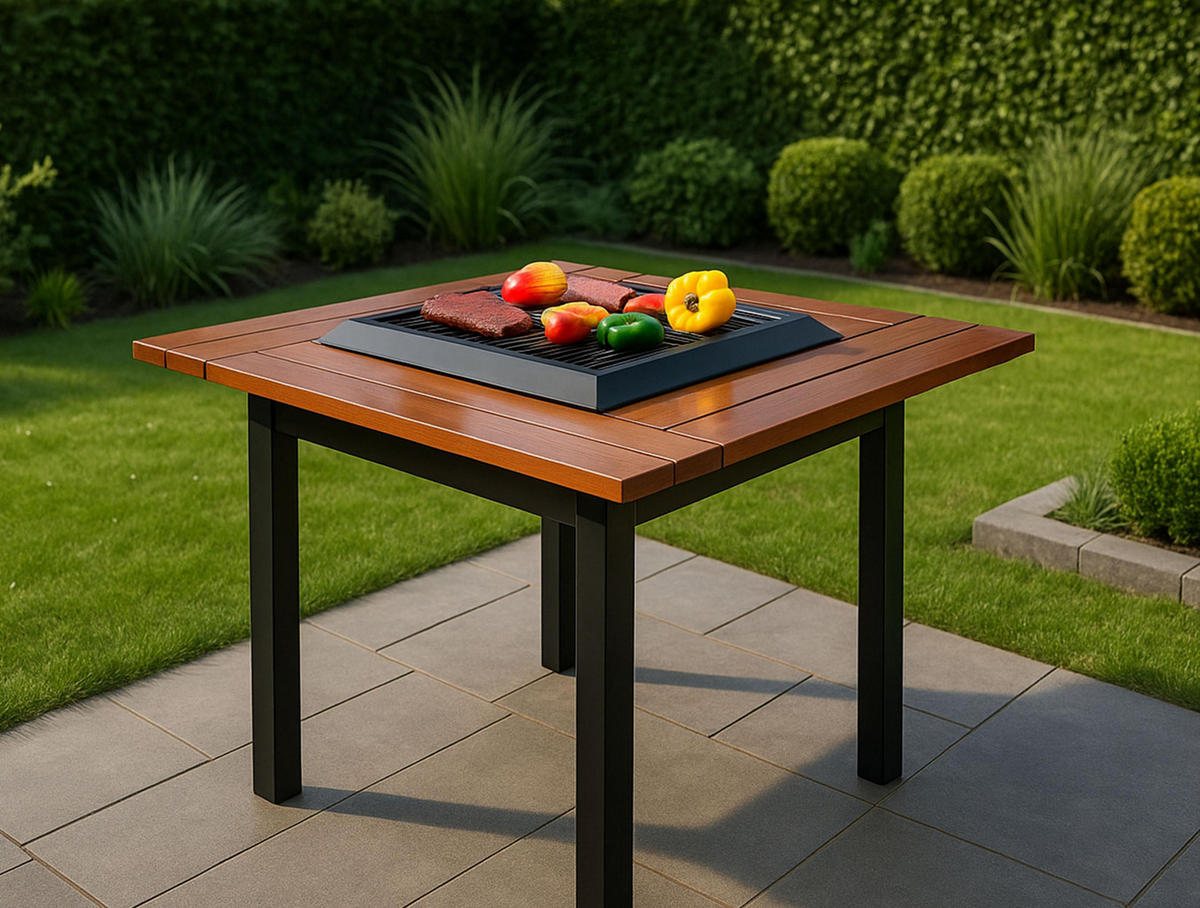 HOLZKOHLEGRILL Feuerschale Schwarz inkl. Schutzhülle - Schwarz, Metall (100/74/100cm) - Purline