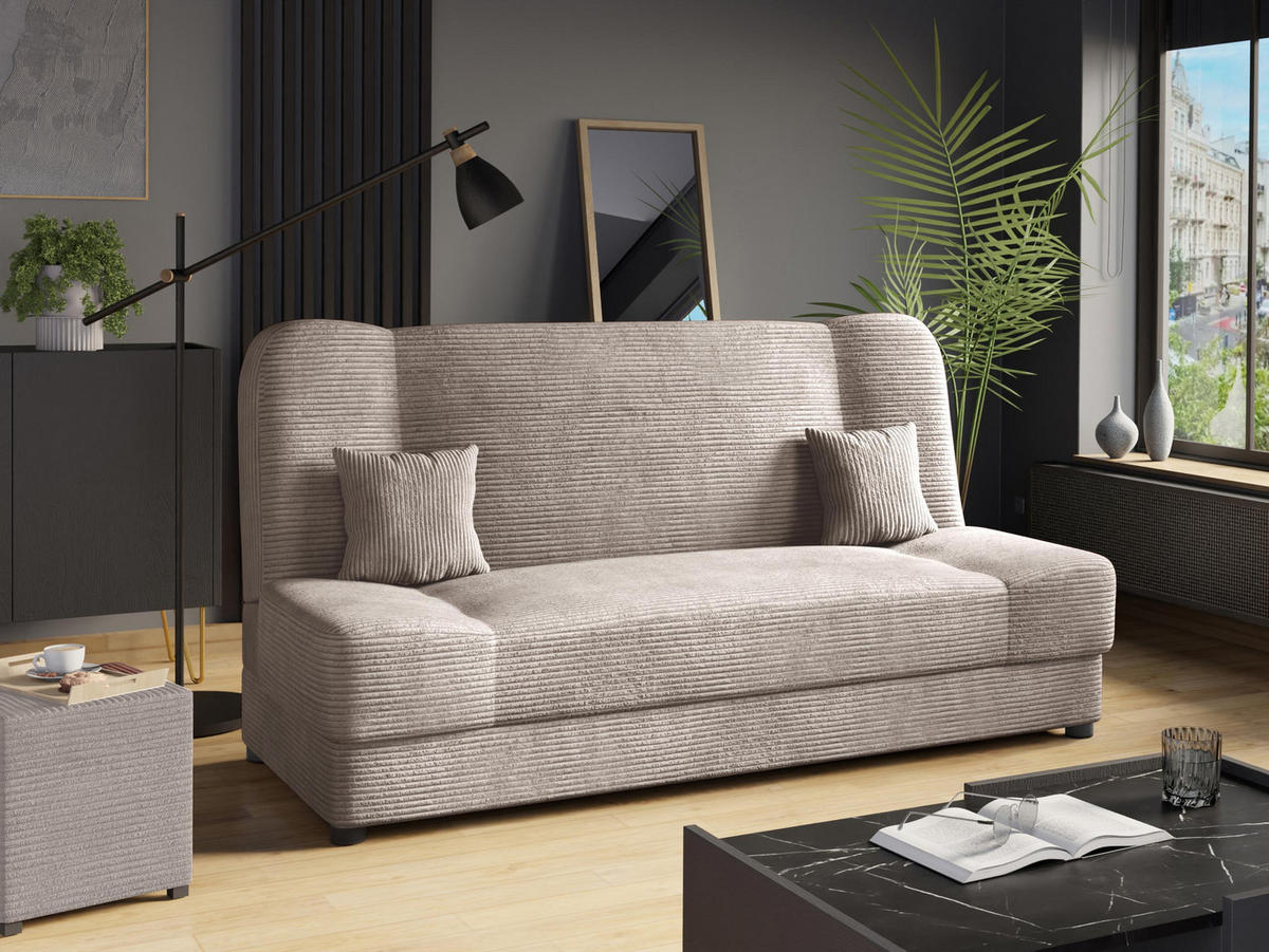 SCHLAFSOFA Jonas Cord - Sahara, Holz/Textil (195/86/87cm) - MIRJAN24