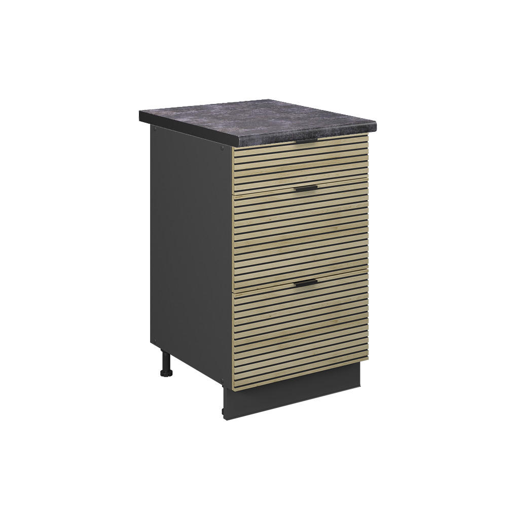 KÖKSUNDERSKÅP Fame-Line, Ekpanel/antracit, 50 cm, AP Antracit Ekfärgad, Antracit 82/50/60 cm