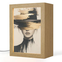 STOLNÍ LAMPA Žena - klobouk - barva 15x20 cm - hnědá, kompozitní dřevo (8/15/20cm) - OnlyWow