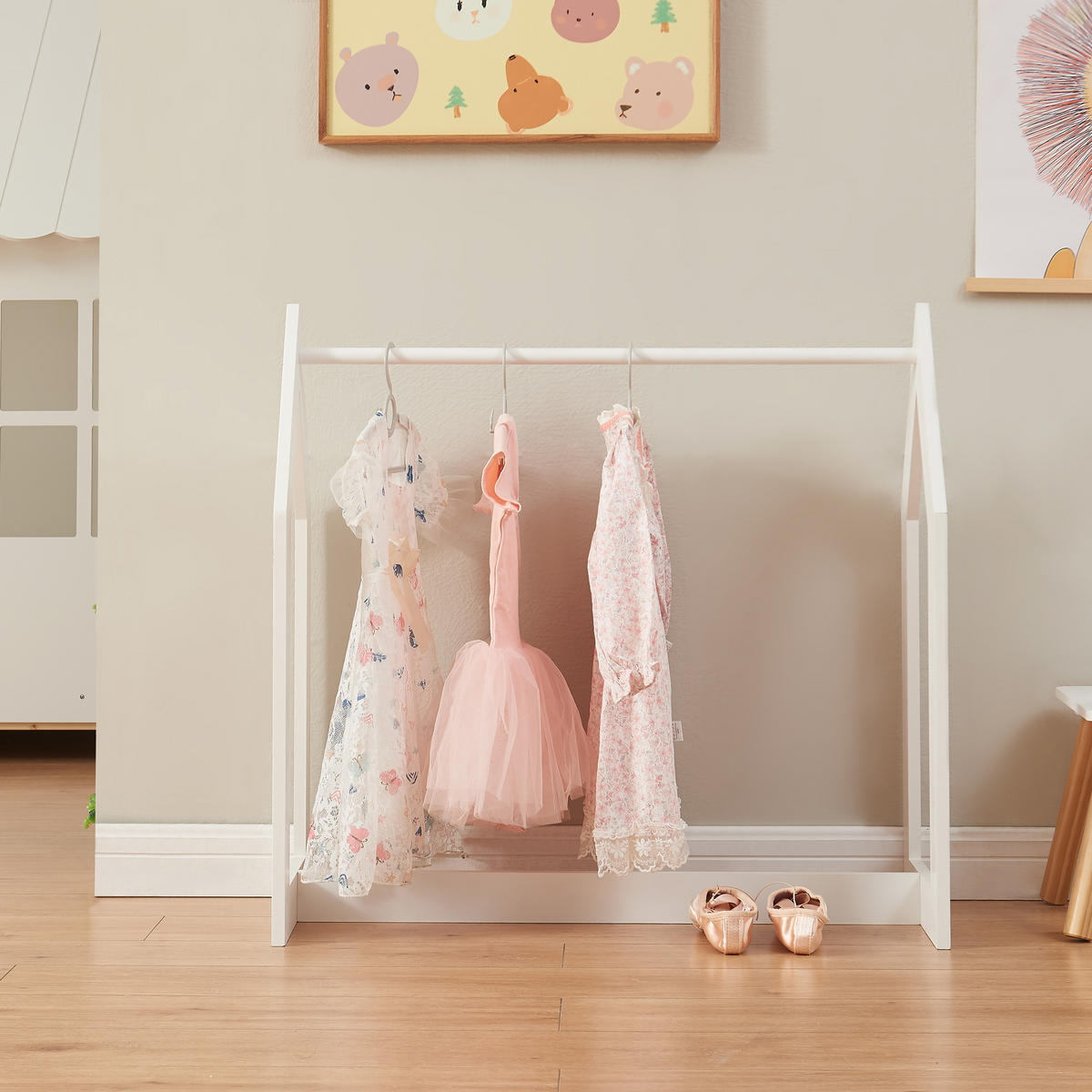 KINDERKLEIDERSTÄNDER Værløse - Weiß, Holzwerkstoff (75/78/35cm) - [en.casa]