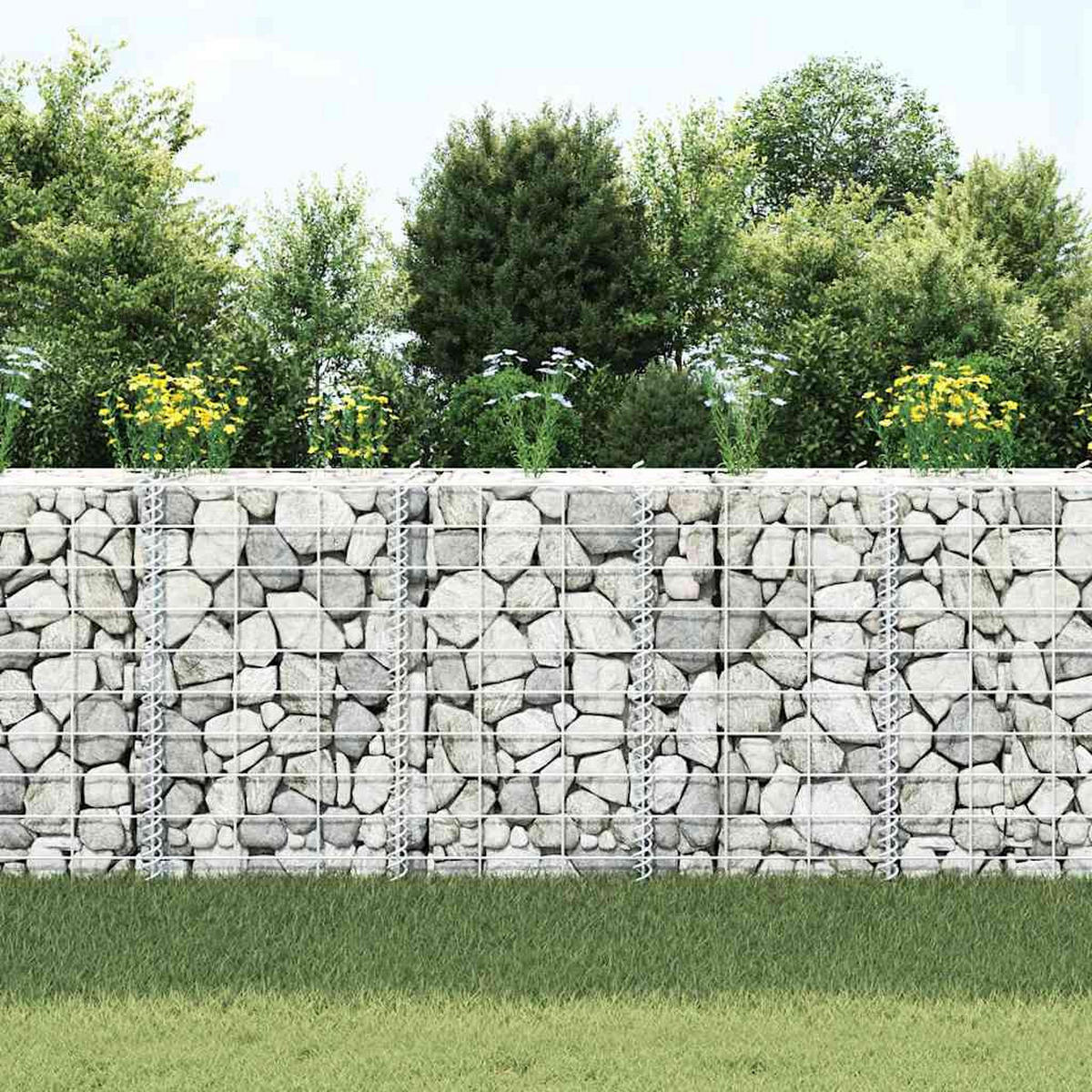 GABIONEN-HOCHBEETE 3 Stk. 30x30x50 cm Eisen - Silberfarben, Metall (30/50/30cm) - furnicato