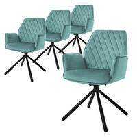 DREHSTUHL Samt Salbei 4er Set - Salbeigrün, Metall (63/90/57cm) - ML-DESIGN