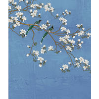 FOTOTAPETE Blütenzweige 270 x 225 cm - Blau, Papier (270/225cm) - Sanders & Sanders