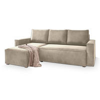 ROHOVÁ SEDAČKA SILES krémová - šedá/krémová, dřevo/textil (230/140cm) - MASSENO