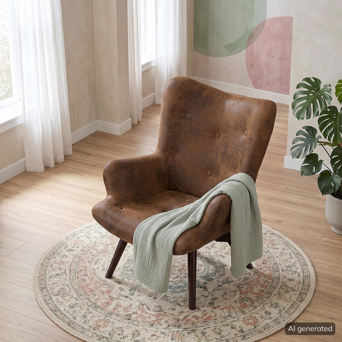 SESSEL - Dunkelbraun/Braun, Holz/Buchenholz (71/90/85cm) - home24
