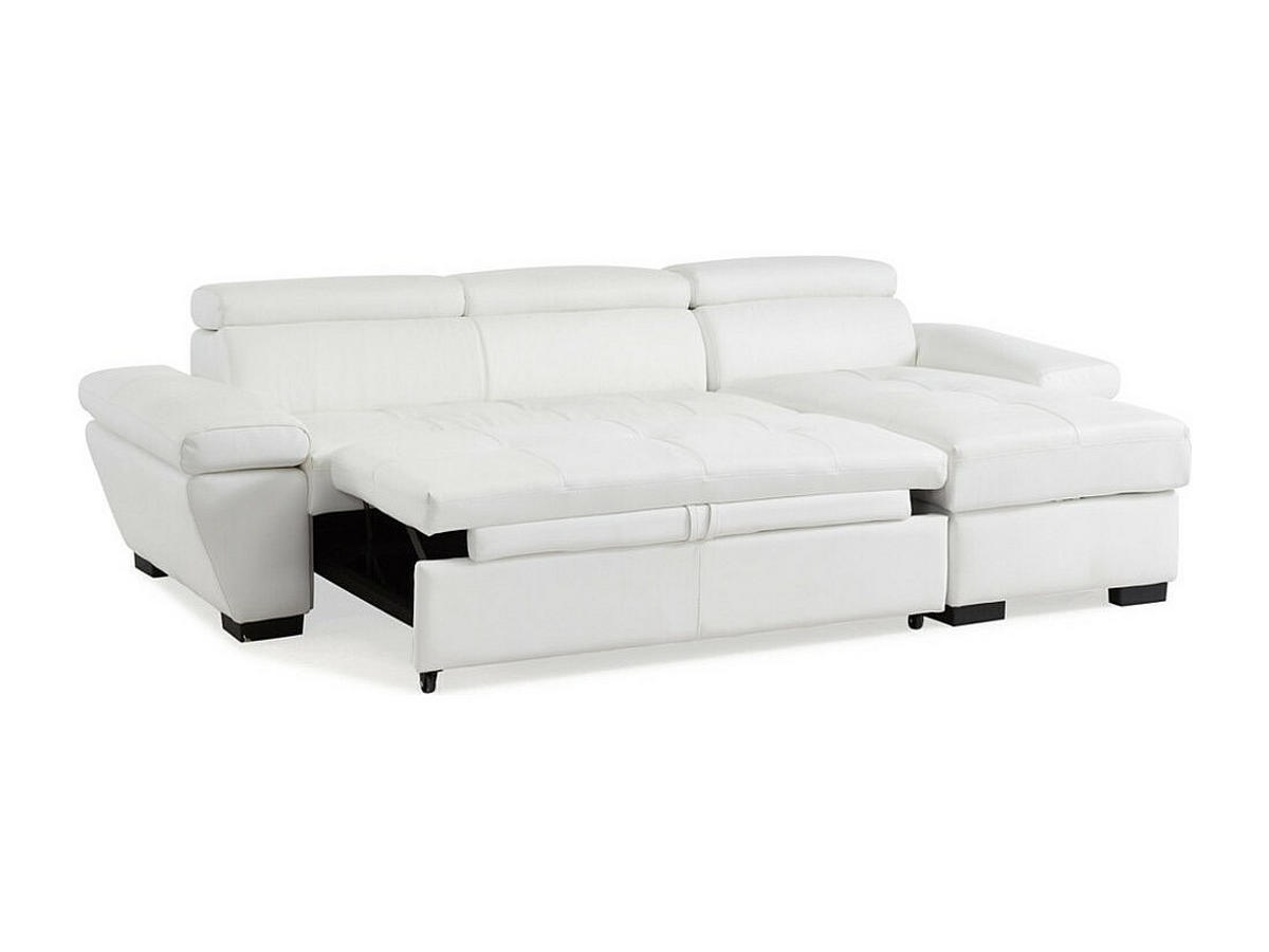 SCHLAFSOFA - -Sitzer - Leder - Weiß - - Weiß, Leder (256/83/154cm) - Vente-Unique