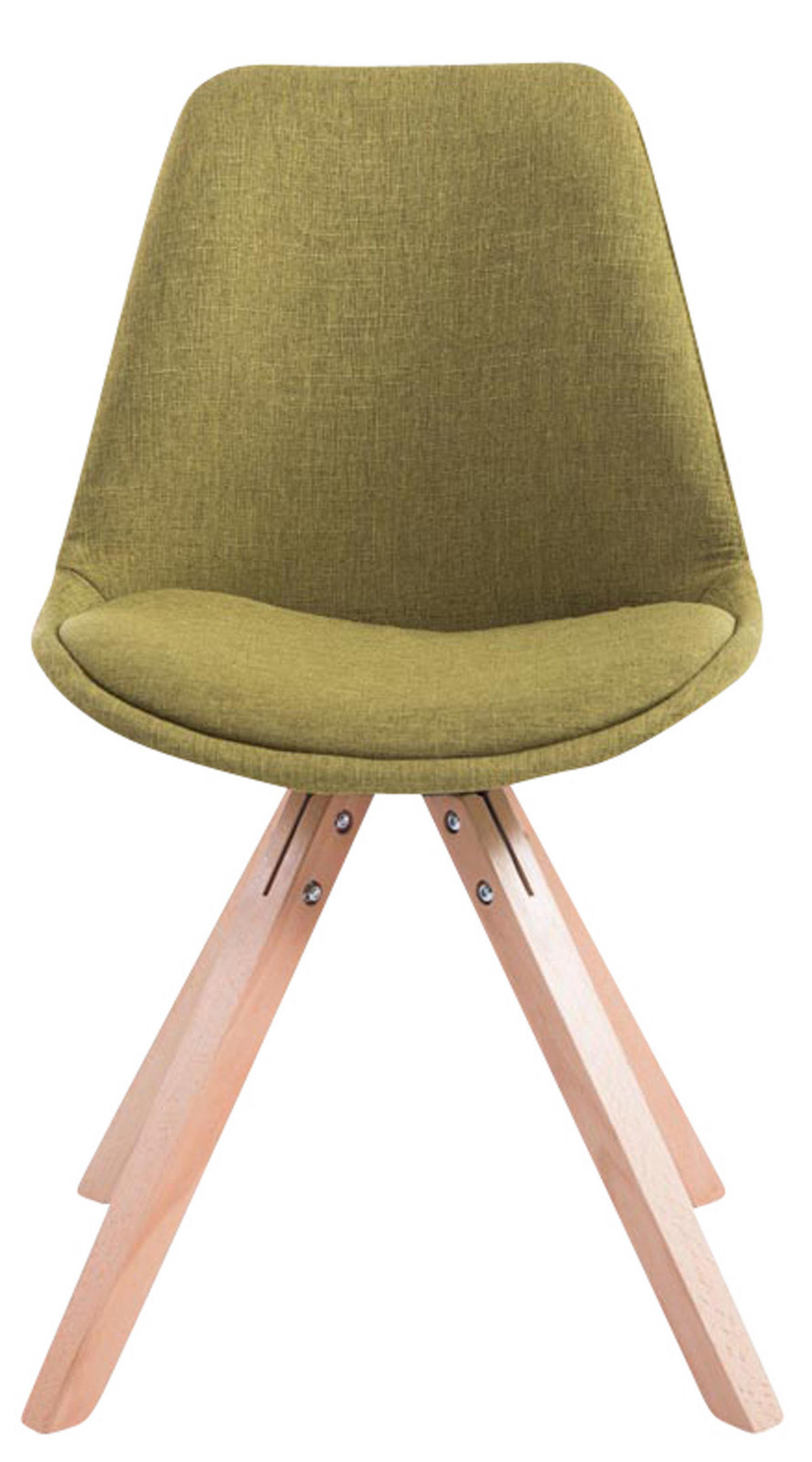 BESUCHERSTUHL Toulon, 4er Set Stoff, Gestell Holz Square Natura Grün - Naturfarben/Grün, Holz/Buchenholz (48/83/56cm) - TPFLiving