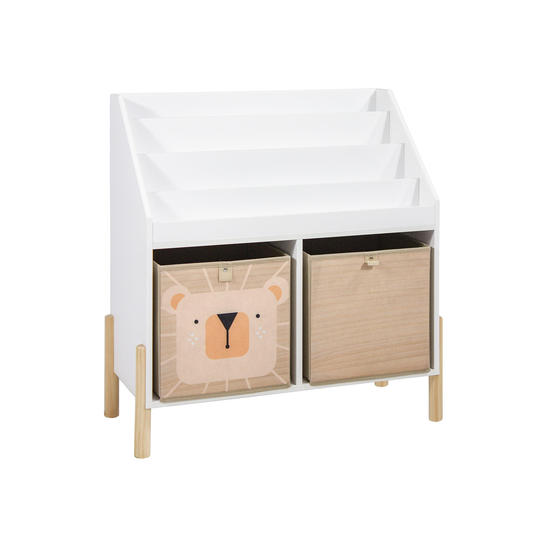 KINDERBÜCHERREGAL Weiß Lila 60/48/143 Weiß 65,5/30/70 - Weiß, Holz (66/70/30cm) - Mobili Rebecca