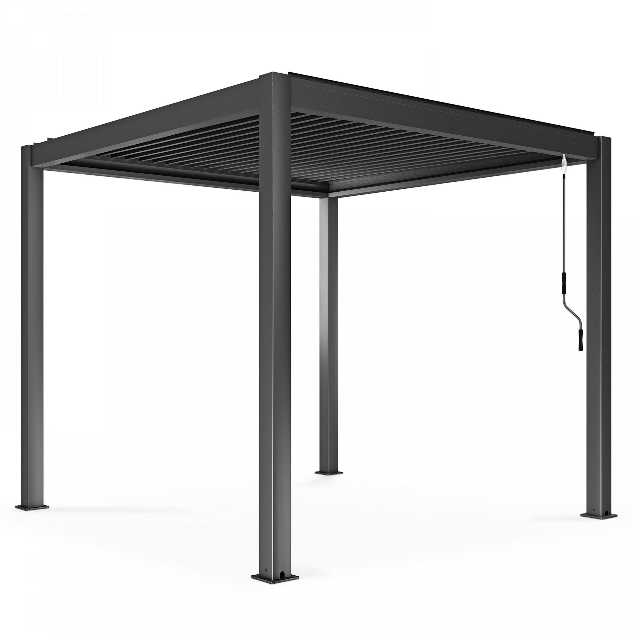 PERGOLA 3x3 m, Grau - Grau, Metall (296/257/296cm) - Oviala