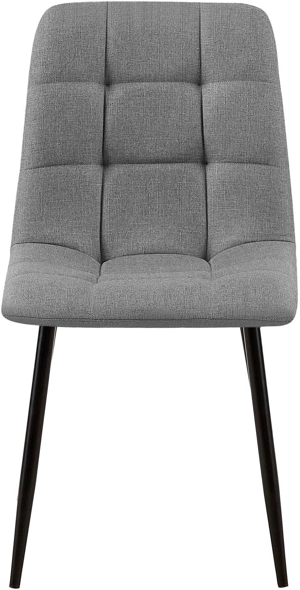 STUHL 2er Set Stoff Grau - Schwarz/Grau, Textil/Metall (45/84/55cm) - CLP
