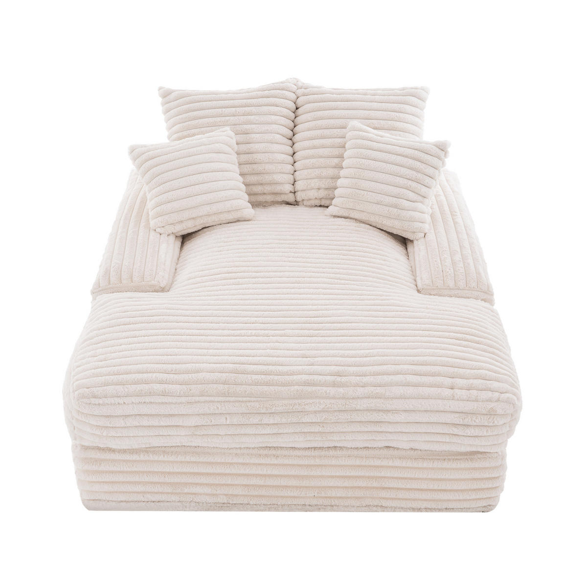 RELAXLIEGE mit 4 Kissen 137 x 175 cm Cord Beige - Beige, Kunststoff (137/63/175cm) - Beauniv