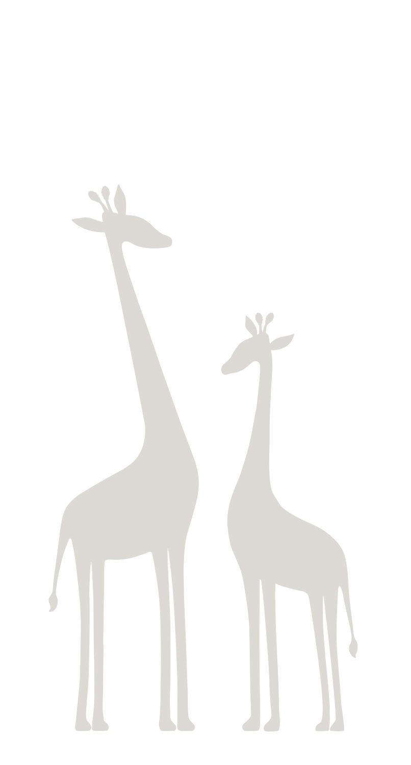 FOTOTAPETE Giraffen 150 x 279 cm - Grau, Papier (150/279cm) - Origin Wallcoverings