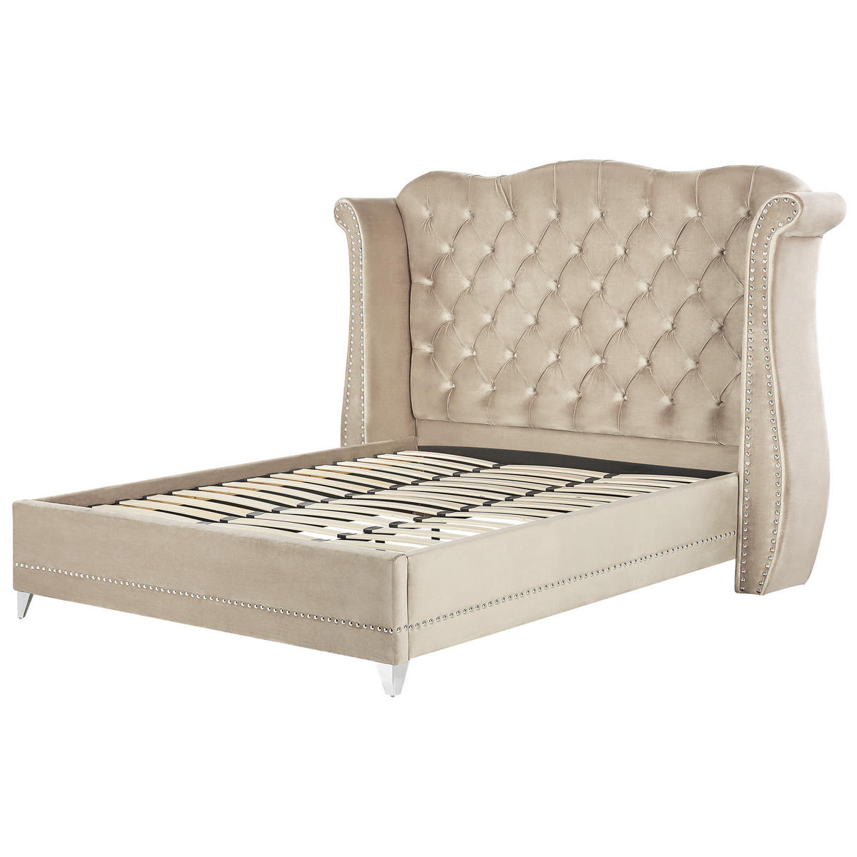 POLSTERBETT 180/200cm Beige Ayette - Beige, Textil (180/200cm) - Beliani