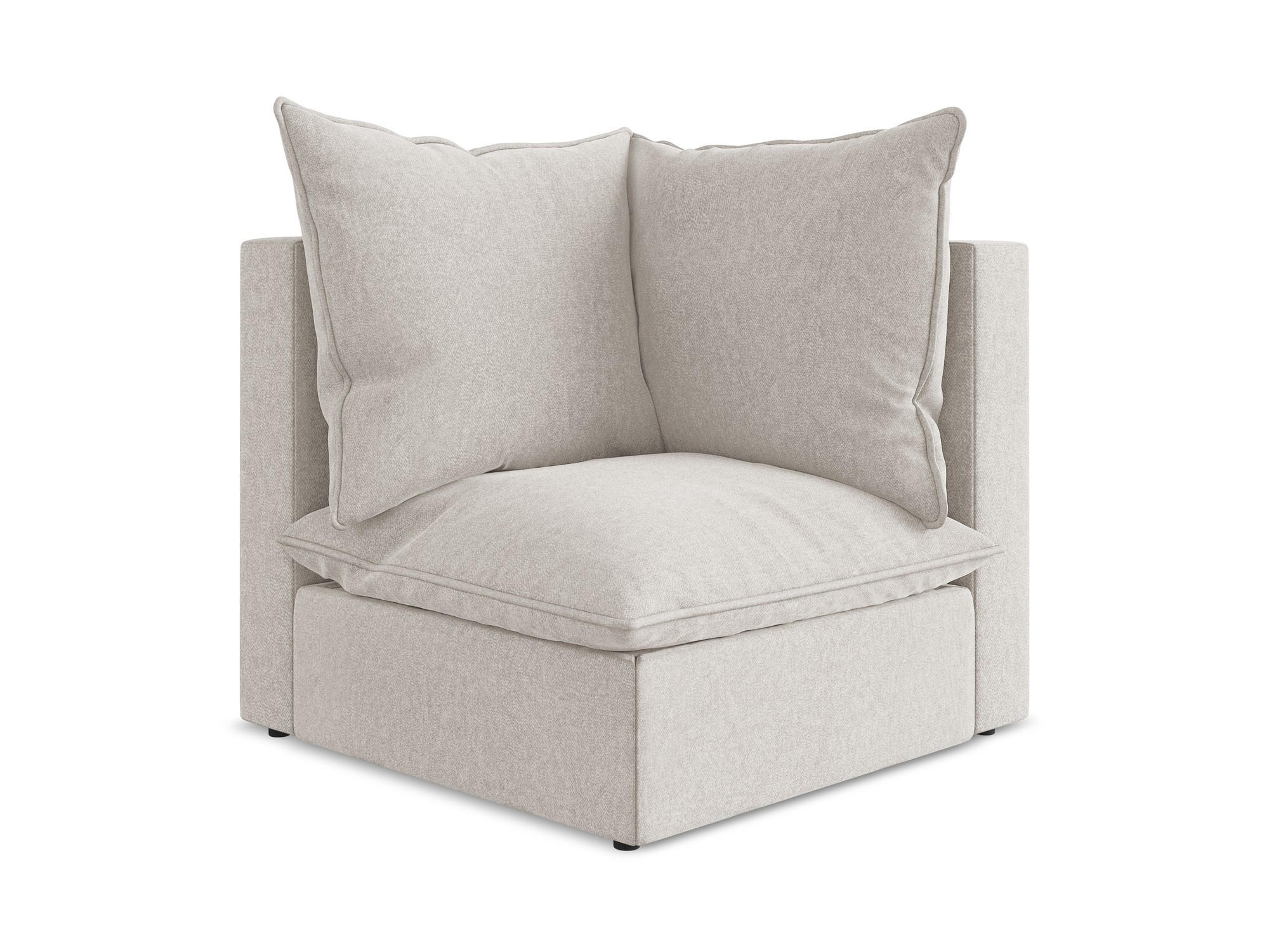 SOFAELEMENT Samt Stoff Beige - Hellbraun/Schwarz, Holzwerkstoff/Kunststoff (90/77/90cm) - Makamii