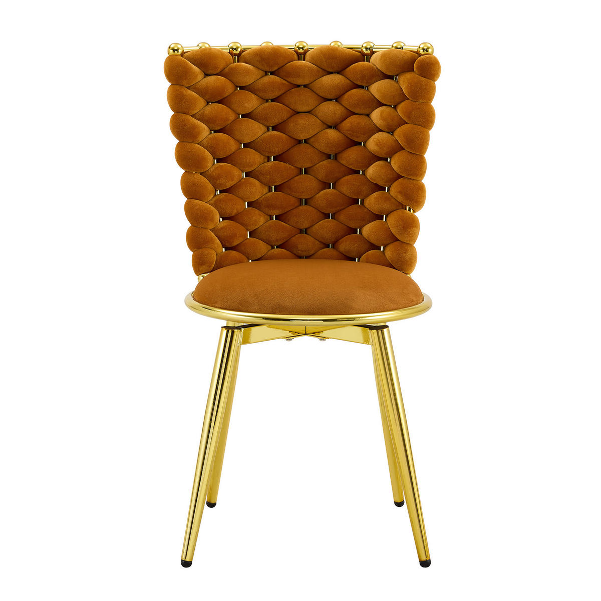 STUHL-SET DE-36805 2 Stück mit geflochtener Rückenlehne Orange - Orange, Metall (50.8/87.63/53cm) - ComfortXL