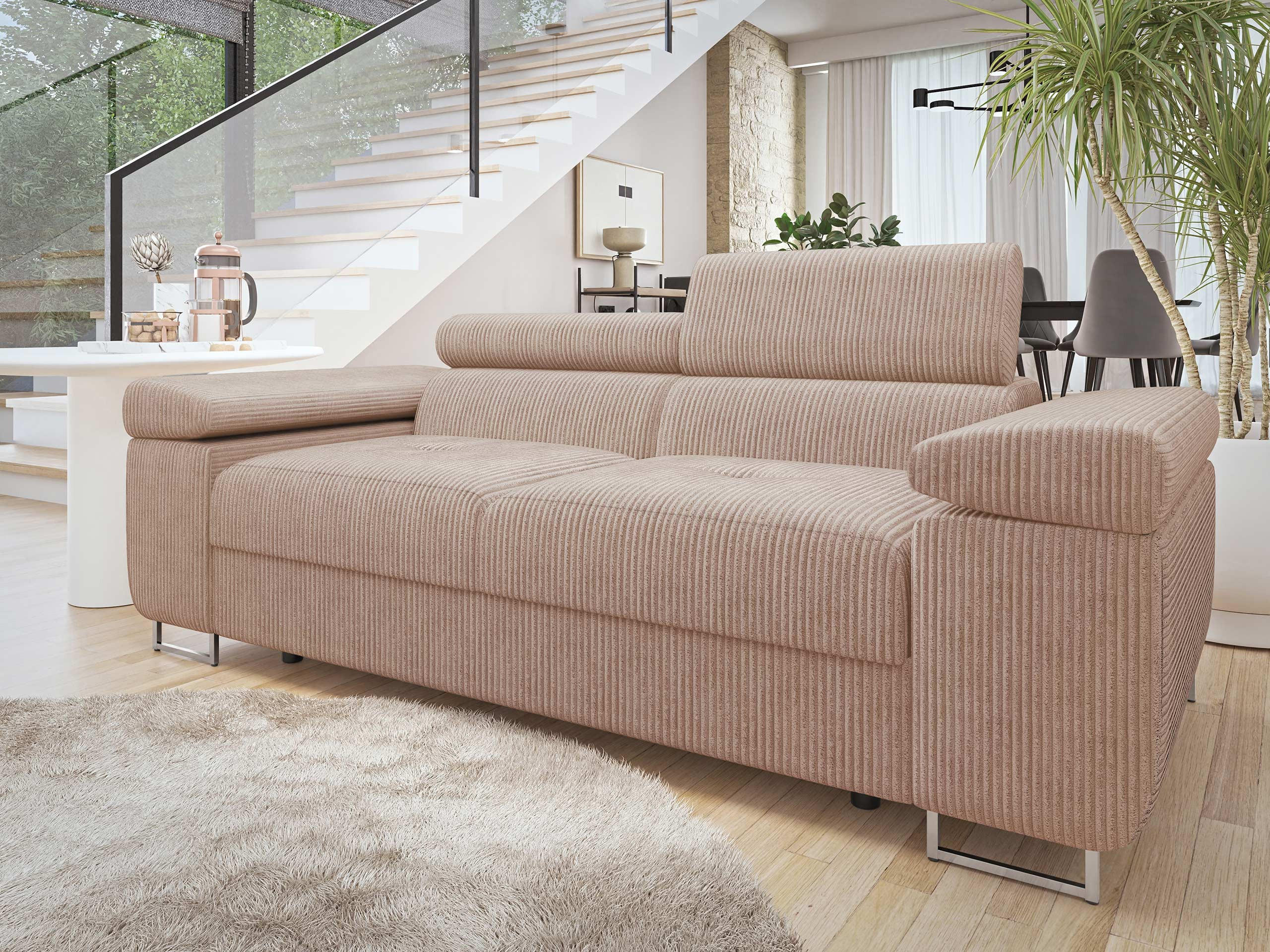 SOFA Torezio 2 Cord - Rosa, Holz/Textil (198/90/102cm) - MIRJAN24