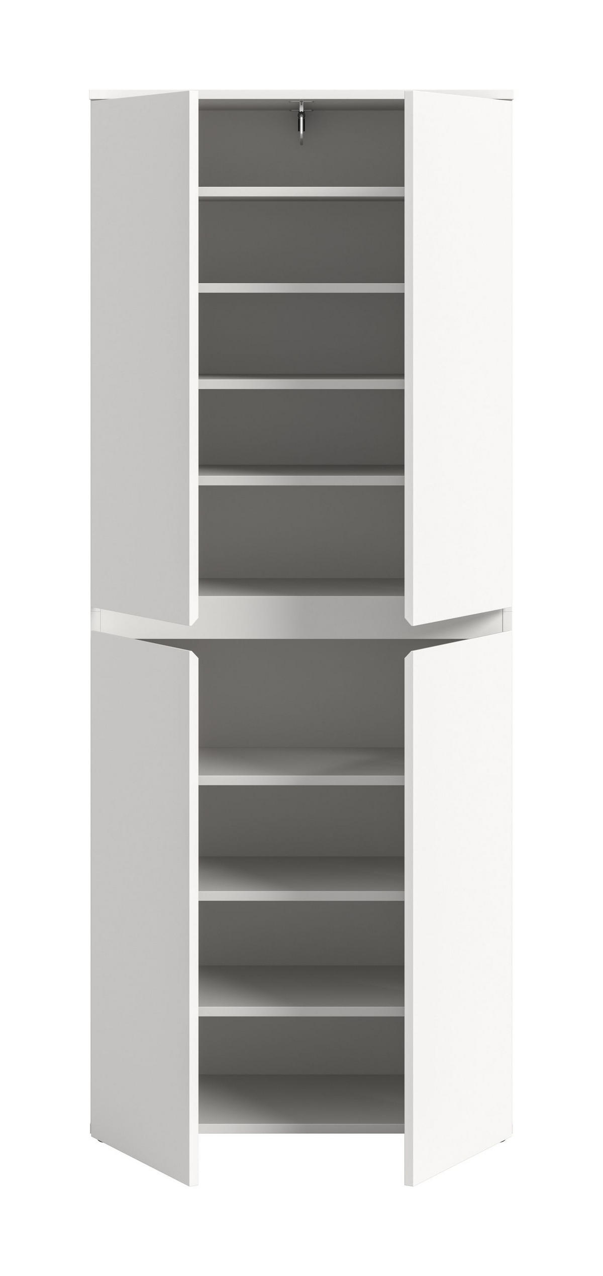 UNIVERSALSCHRANK SCARPA (B/H/T: ca. 70/175/37 cm) in weiß/weiß - Weiß, Holzwerkstoff (70/175/37cm)