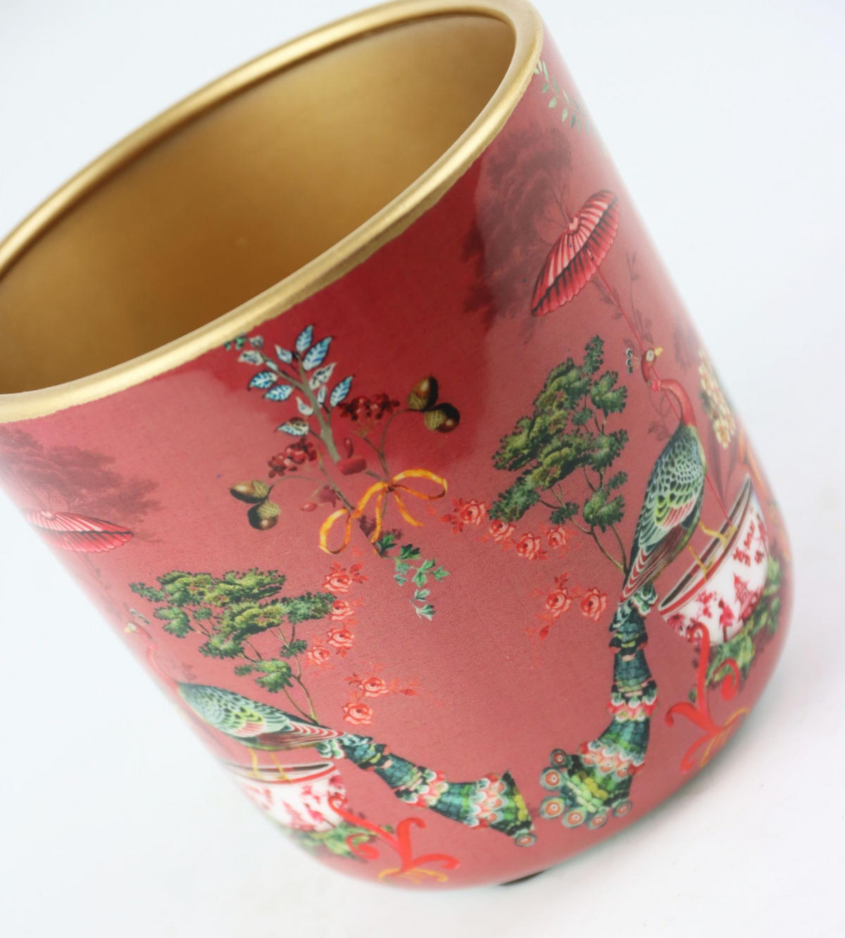 ÜBERTOPF Asian Fauna rot - Rot, Metall (12/13/12cm) - FURNARO