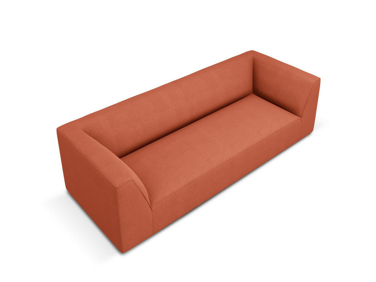 SOFA Ruby aus strukturiertem Stoff koralle 3 Sitzplätze - Koralle, Textil (93/69/232cm) - Micadoni