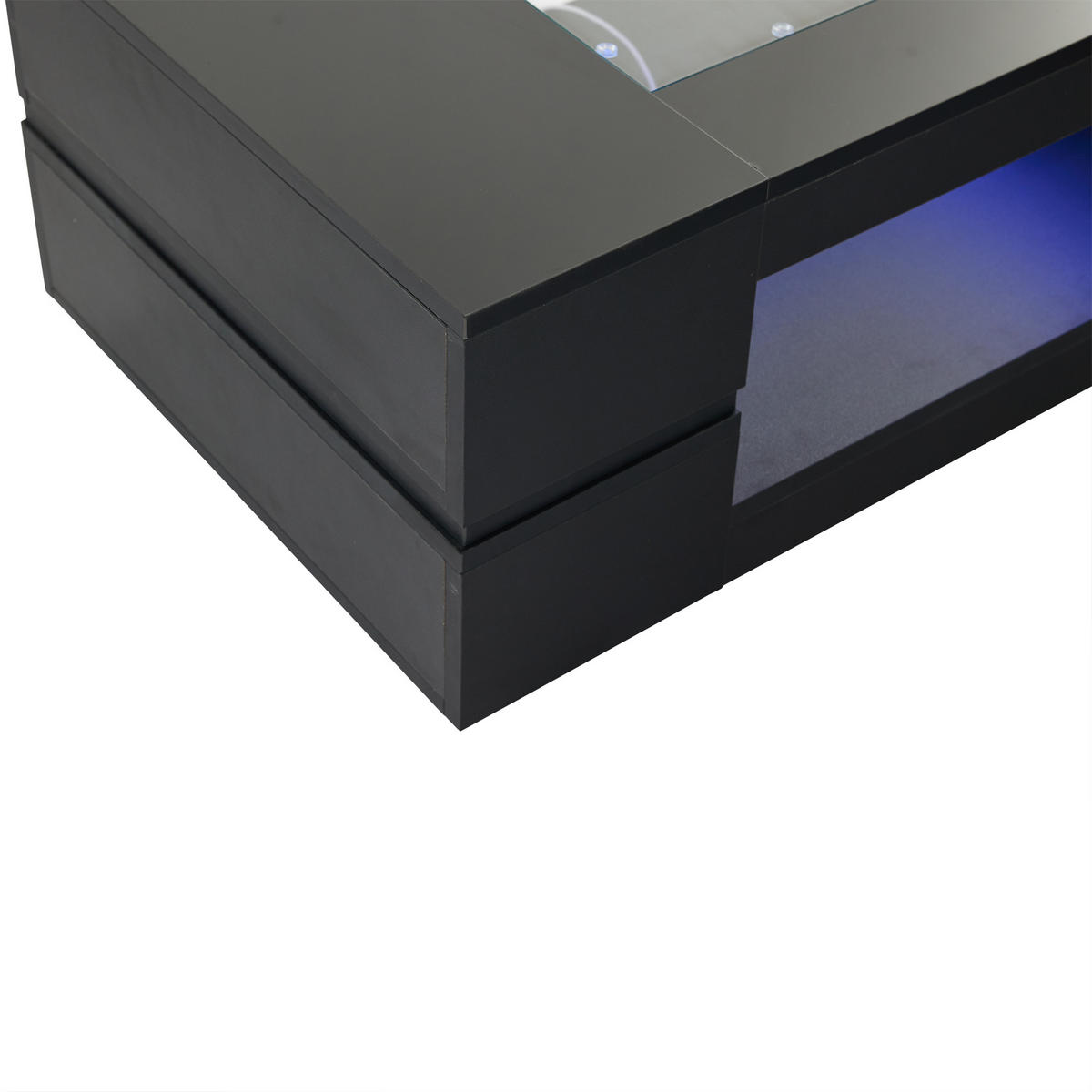 COUCHTISCH 100/50/35 cm schwarz mit LED-Beleuchtung - Schwarz, Holzwerkstoff (100/50/35cm) - OKWISH