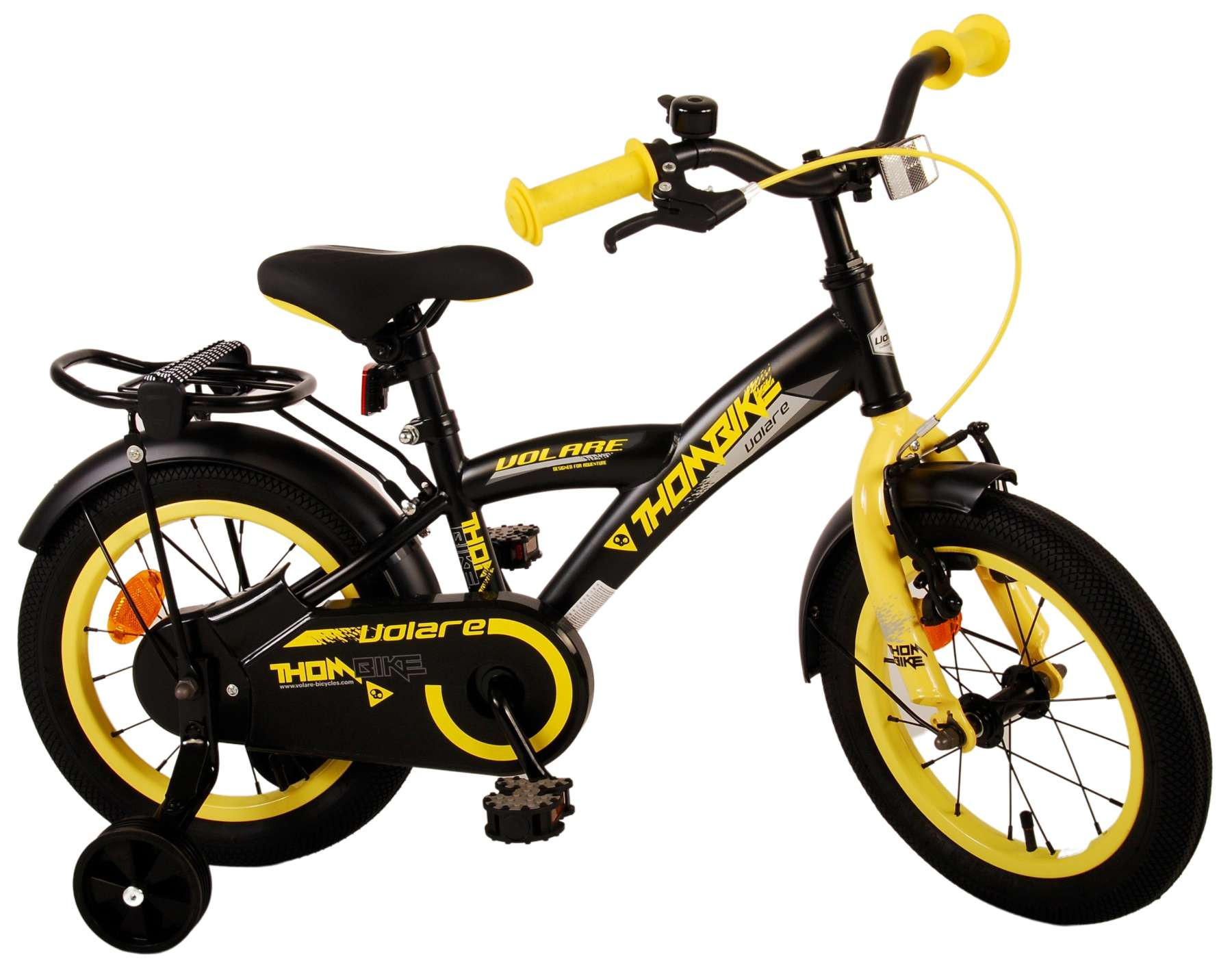 KINDERFAHRRAD Thornbike - Jungen - 14 Zoll - Rücktritt + Handbremse - Schwarz/Gelb - Gelb/Schwarz, Metall (46cm) - TPFSports