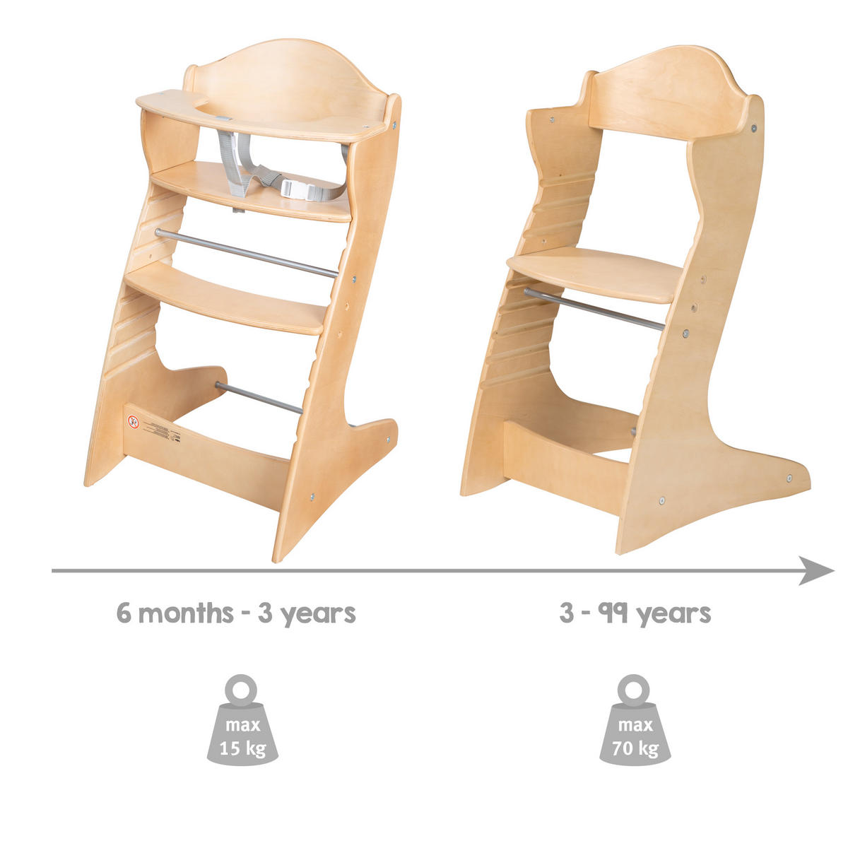HOCHSTUHL Chair Up Natur - Naturfarben, Holzwerkstoff (45.5/83.5/49.5cm) - Roba