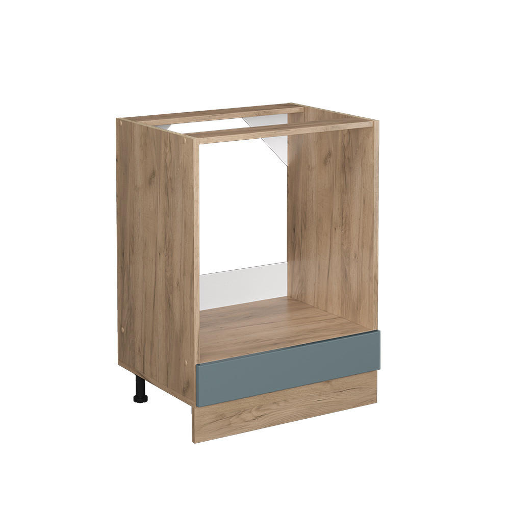 HERDUMBAUSCHRANK R-Line Blau-Grau 60 cm ohne AP - Honigeiche/Eiche Wotan, Holzwerkstoff (60/81.6/46cm) - Vicco