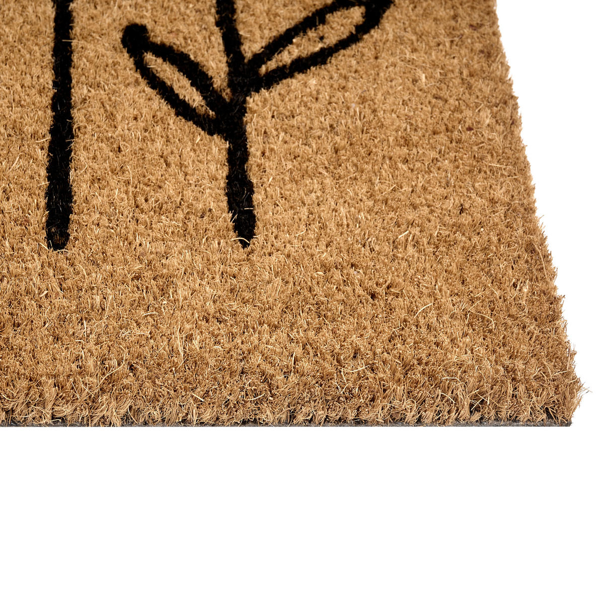 FUSSMATTE Naturfarben 40/60 cm Blume Kokosfasern Agiak - Naturfarben, Textil (40/60cm) - Beliani