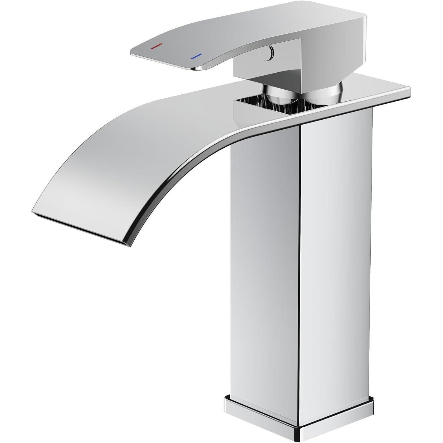 WASCHTISCHARMATUR Wasserfall Chrom 110 mm Auslaufhöhe - Silberfarben, Metall (12.7/7.5/17.8cm)