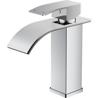 WASCHTISCHARMATUR Wasserfall Chrom 110 mm Auslaufhöhe - Silberfarben, Metall (12.7/7.5/17.8cm)