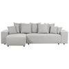 3-SITZER-ECKSOFA hellgrau linksseitig mit Schlaffunktion Stauraum Luspa - Schwarz/Grau, Textil (294/130cm) - Beliani