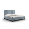 BETT mit Bettkasten und Kopfteil Allison aus strukturiertem Stoff hellblau 160x200cm - Hellblau, Textil (160/200cm) - Micadoni