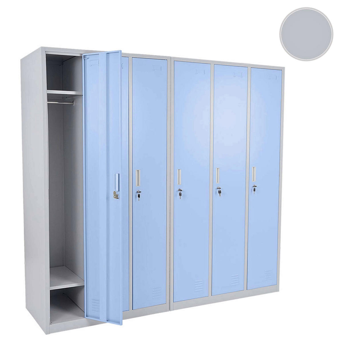 SCHLIESSFACH Blau - Blau, Metall (180/180/50cm) - MCW